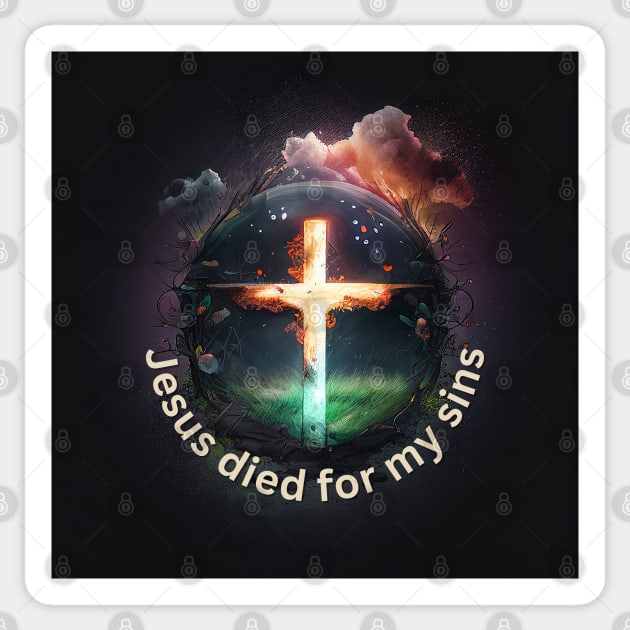 Jesus Died for my Sins V3 Sticker by Family journey with God
